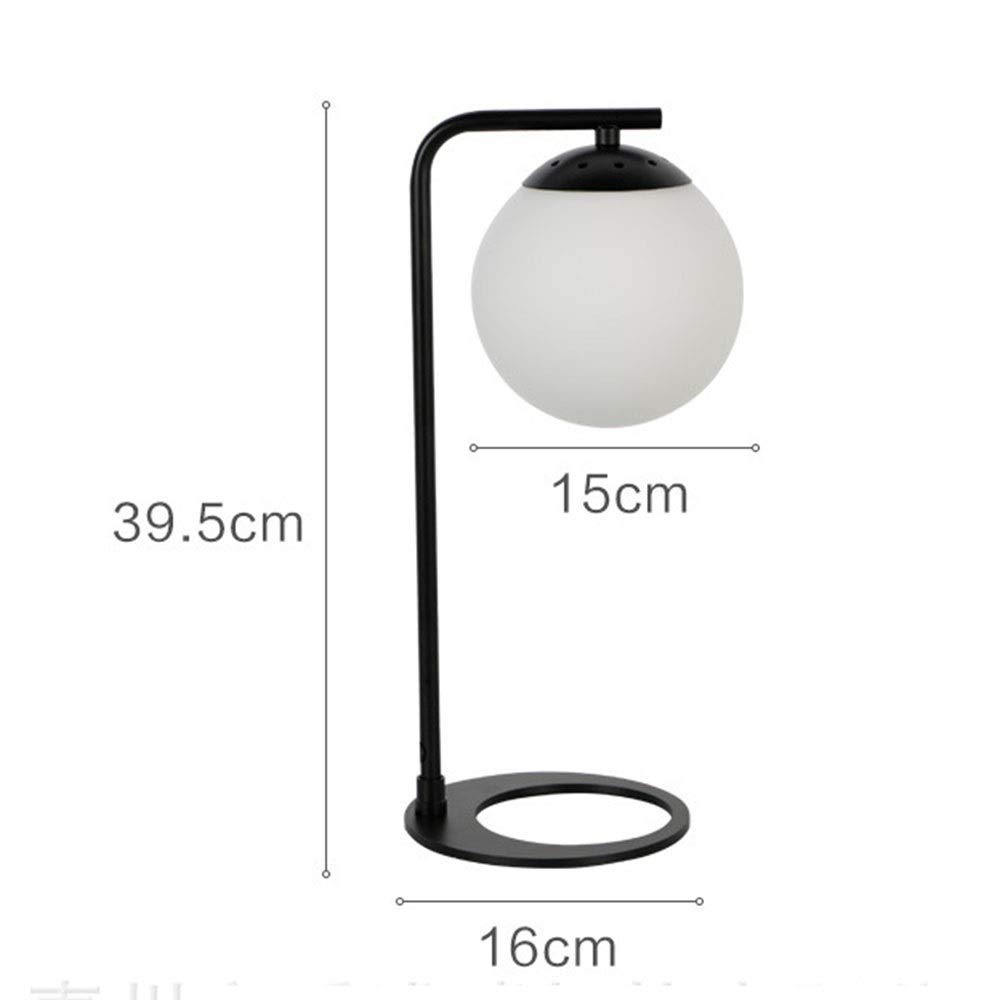 Lampada da scrivania a LED Creativa con personalità nordica, Lampada da Comodino per Camera da Letto, Lampada in Ferro e Vetro, 16 cm * 18 cm * 39,5 cm, Semplice e Romantica, a LED
