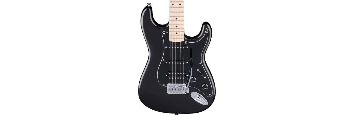 Squier by Fender Affinity Series Stratocaster Junior HSS, tastiera in acero, nero metallizzato