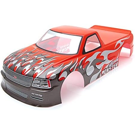 Amazon Pqzatx 1 10 Rcカーvenom T 10用 Pvc塗装ボディシェル1 10 Rcカーピックアップトラック幅5mmホイールベース255mm レッド ラジコン ドローン 通販