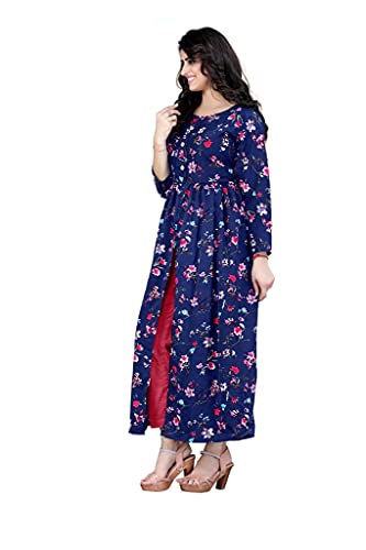 Image of H.E HAMZA ENTERPRISER Printed Crepe Material Brown Western Dress For Women