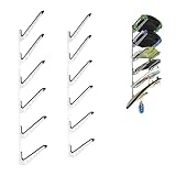 HIKULA 6 Board Surf Rack Wall Mount for Surfboard, Wakeboard, Snowboard Storage Adjustable Wall Hangers Boards Display