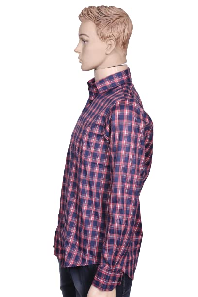 Image of Men's Cotton Casual Full Sleeve Checkered Shirt