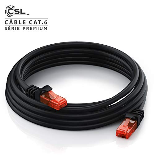 CSL - 3m CAT6 Ethernet Gigabit Lan network cable RJ45-10 100 1000Mbit s - Patch cable broadband cable - compatible with CAT.5 CAT.5e CAT.7 - black