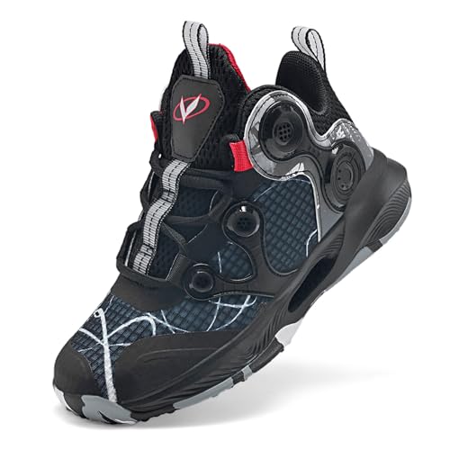 Image of VITUOFLY Kids Basketball Shoes Boys Sneakers Girls Mid-top Sports Shoes | Ankle protection, Non-slip TPR outsole, Cushioned shock-absorbing EVA midsole, Indoor outdoor sports for little & big kids