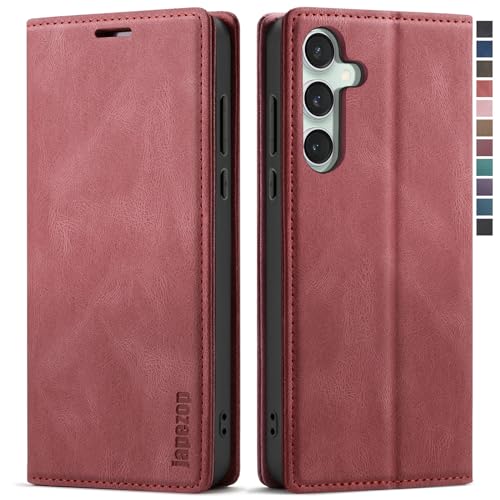 Samsung Galaxy S24+ Plus Wallet Case with [RFID Blocking] Card Holder Kickstand Magnetic,Leather Flip Case Wallet for Samsung Galaxy S24+ Plus 6.8 Inch (Pink)