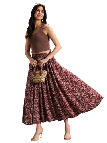 Image of Nexsus Apparels Women Flared Viscose Rayon Trousers | Flared Printed Palazzo |Elasticated Waist Loose-fit & Regular, Casual Wear (Free Size 26 to 42 Waist) Pant| Available in Plus Size's