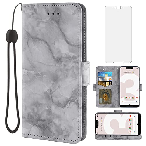 Coque Pixel 3 XL anti-choc avec protection écran verre trempé et rangement carte bancaire