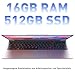 Auusda Laptop 15,6 Zoll Notebook, 16GB DDR4 RAM 512GB SSD, 3050E Prozessor, Fingerabdrucksensor, beleuchtete Tastatur, Ziffernblock, Privacy-Kameraabdeckung, leichtes Notebook für Schule & Büro