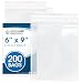 Spartan Industrial || 200 Count - 6” X 9” Self Seal Clear Cello Cellophane Resealable Poly Bags for Jewelry, Cards, Photos, Envelopes (More Sizes Available) - Reinforced