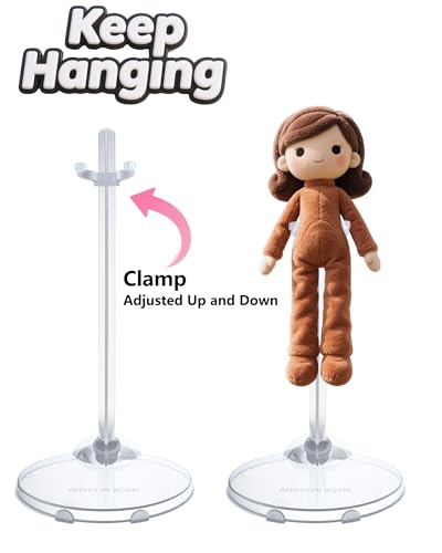 Image of 12 Pcs Adjustable Doll Stands - Transparent & Lightweight Display Rack for Dolls, Action Figures & Monsters