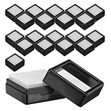 Garneck Caja de Exhibición de Joyas Pequeña de Acrílico 3 X 3 X 1,8 Cm con Tapa Transparente, Forro de Esponja Blanca, 20 Unidades – Contenedor Cuadrado para Almacenamiento y