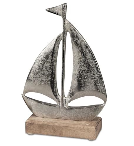 formano Maritimes Dekoobjekt Segelboot 22cm - Silbern Aluminium...
