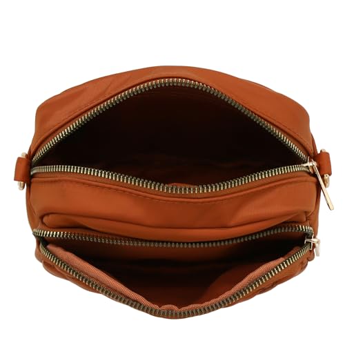 Image of FashionPuzzle Quilted Nylon Crossbody Bag with Wide Strap
