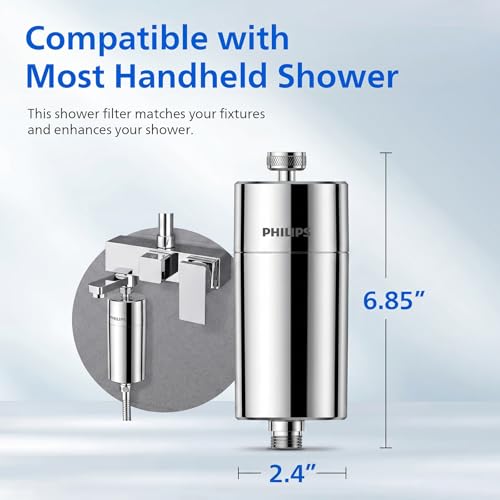 Image of Philips Shower Filter 3-stage Water Softener, NSF certified Double Mesh Filtration KDF Material, Reducing Chlorine /Impurities /Rust Sediments (Shower Filter Set)