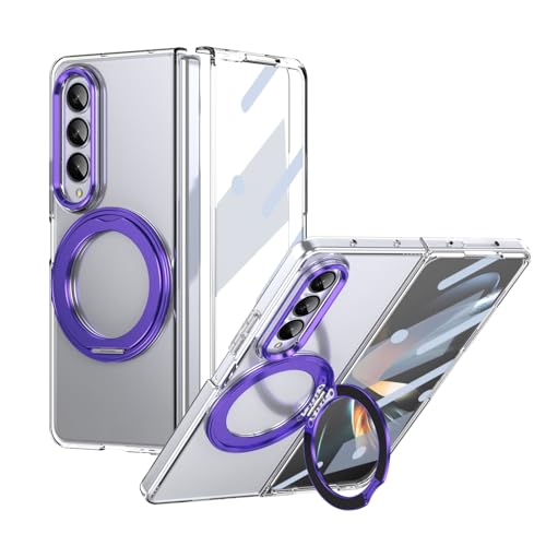 Coque pour Samsung Galaxy Z Fold 3 avec anneau rotatif 360° et protection militaire antichoc