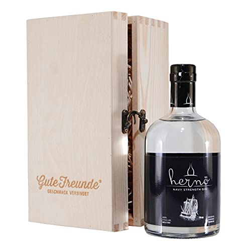 Hernö Navy Strength Gin mit Geschenk-Holzkiste
