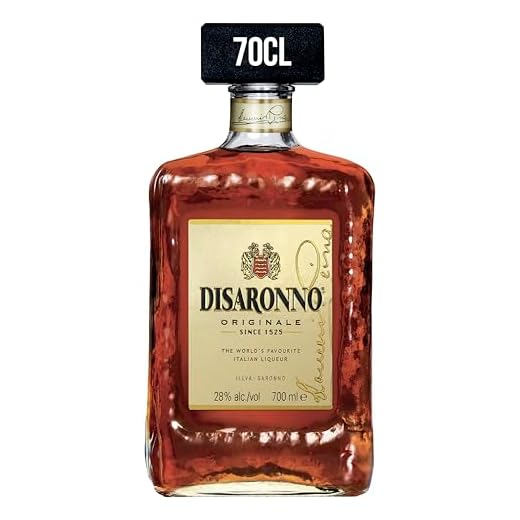 DISARONNO Originale (1 x 700 ml) –  italienischer Amaretto Likör mit süßem, fruchtigem Aroma nach Bittermandel und Vanille – ideal für Cocktails,  Longdrinks, auf Eis oder pur – 28 % Alk.