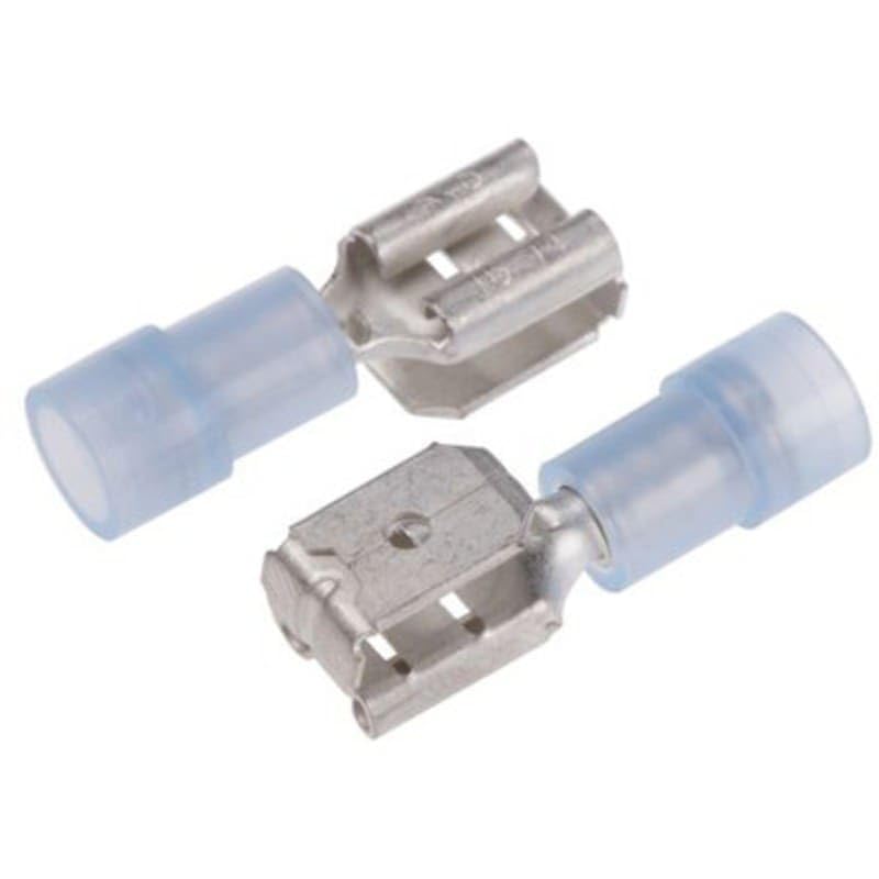 Insulated Crimp Piggyback Terminal PC 16-14AWG 0.25 x 0.03(6.35 x 0.8 mm), Pack of 100, MFR: 2674344