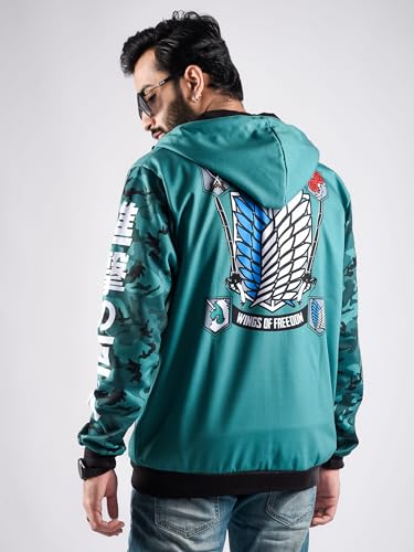 Image of ComicSense.xyz Unisex Anime Hoodie for Men and Women, Scout Regiment Green Cosplay Anime Hoodies