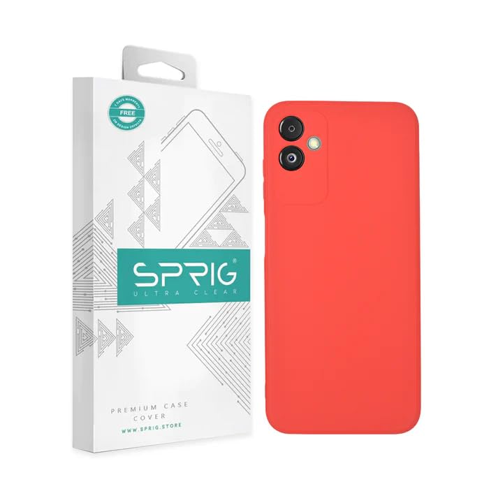 Image of SPRIG Compatible with Samsung Galaxy F14 5G Phone TPU Basic Premium Back Cover Drop Tested Shock Proof Mobile Case for Men, Women, Boys and Girls with Camera Protection (Red)