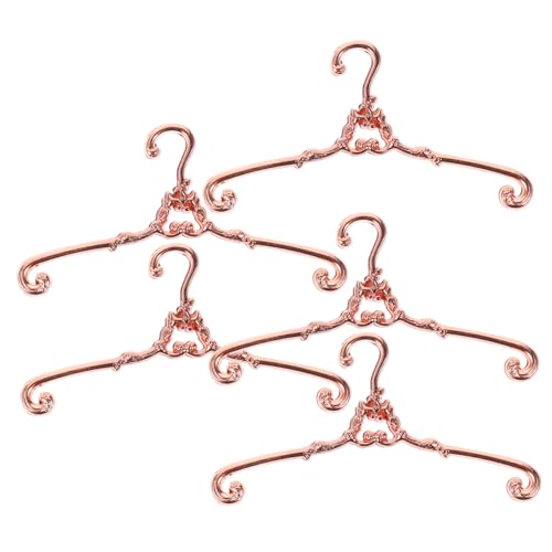 ERINGOGO Smooth Mini Hangers for Doll Clothing 5pcs Doll Dress Outfit Holders Miniature Dollhouse Supplies