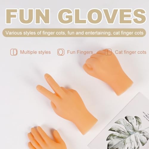 UEAVOID 6 Stück Fingerpuppe Set, Kleine Hände, Mini Hände, Gummi, Lustige Minihände, Fingerhände für Geburtstagsfeiern, Zaubertricks, Haustiere, Spiele, Party