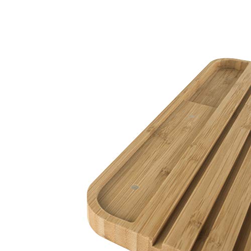 Tabla de cocina de bambú resistente Pebbly NBA127 grande con cuchillo imantado 3