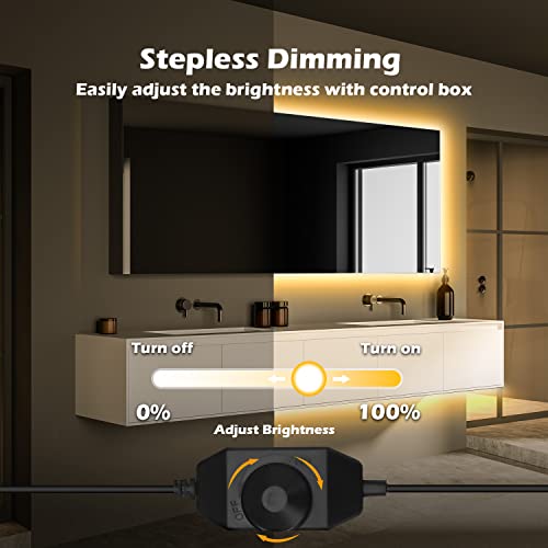 32.8Ft Warm White Led Strip Light, Kiko10M Super Bright 600 Leds, 3000K Dimmable Light Strip With Control Box, 2835 Leds 12V Flexible Strip Tape Lighting For Under Cabinet, Home, Kitchen, Bedroom #TOP2