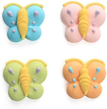 Edible Icing Toppers Butterfly - Hand Piped Royal Icing Ready-to-Use Sugar Decorations for Cupcakes, Cakes, Chocolates, Donuts, & Cookies - Great for Everyday Birthday Party -12 Count