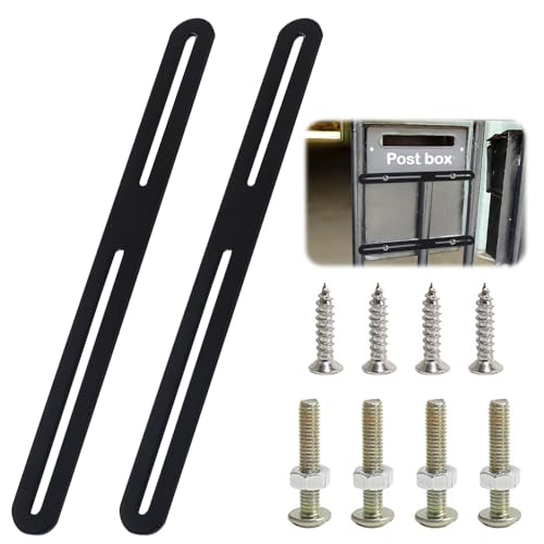 Aoreun 2 Pièces Kit de Fixation pour Boîte aux Lettres de Clôture, 278 x 24.5 mm Connecteurs Plats Réglables en Acier Inoxydable, pour la Fixation de Boîte aux Lettres et la Réparation de Meubles