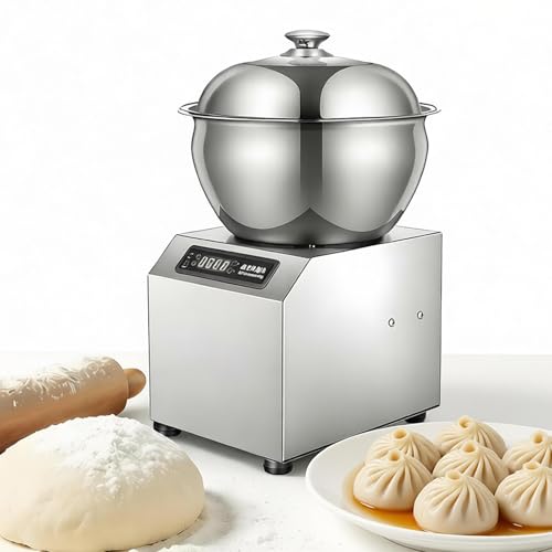 HuanSebesity Doble Rotación Y Recipiente De Acero Inoxidable,Amasadora Comercial Espiral,Amasadora Eléctrica 2200w Acero Inoxidable,para Pizza 5/8kg/H,Adaptable para Uso Comercial 8kg