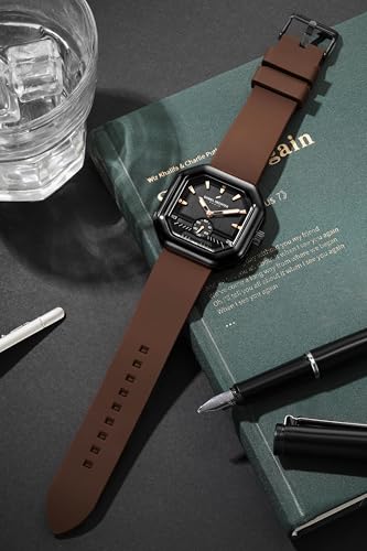Image of Daniel Hechter Paris Pleyel Collection Fashion Watch for Men - Modern Octagon Dial with Sub-Dial Quartz Movement and Comfortable Silicon Strap - DHM1021