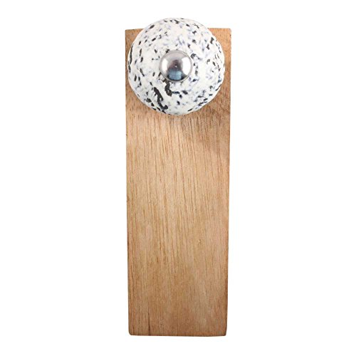 Image of Indian-Shelf 4 Packs Wood Door Stopper for Home Rubber Etched Floor Gate Stopper White Door Wedge Strong Grip