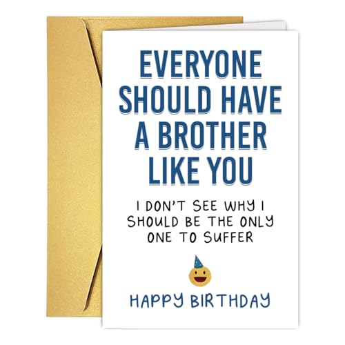 PUGAILA Funny Birthday Card & Gift for Brother, Hilarious Brother Birthday Cards from Sister Brothers, Bro Bday Greeting Card for Him