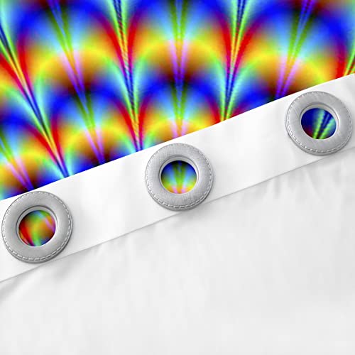 Psychedelic Curtains Yellow Blue Trippy Blackout Curtains For Men Adult,Glowing Exotic Mushroom Cool Indie Goth Neon Curtains & Drapes Psychedelic Window Curtains 76"X45",Scary Trippy Room Decor #TOP5