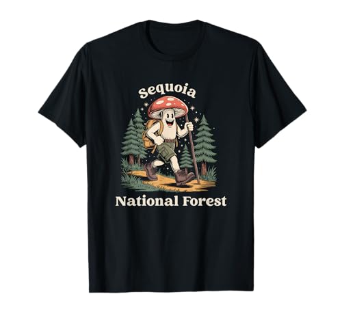 Sequoia National Forest California Hiking Mushroom T-Shirt