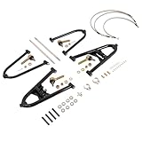 BALOCEO Front A Arm Compatible with 1999-2014 Honda Sportrax 400 TRX400X +2 +0 W/Brake Lines Clamps Front Control Arms Adjustable Steel Black Powder Coated