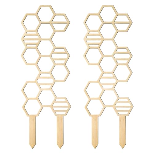 Janasiba Pothos - Treillis en nid d'abeille en bois pour plantes d'intérieur - 40,6 cm - Résistant aux UV - Plante de jardin décorative