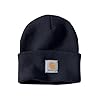 Carhartt Herren Knit Cuffed Beanie Beanie Hat, Navy, Einheitsgröße