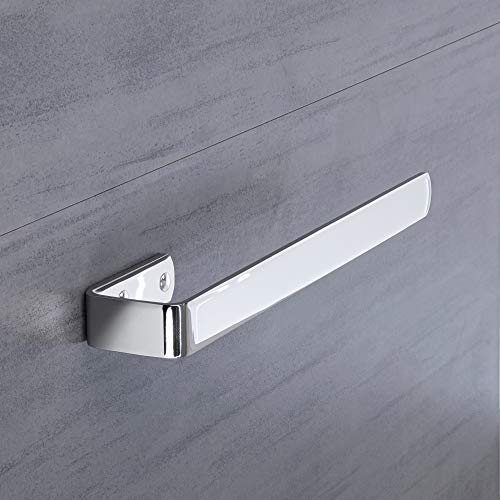 Gedotec Design Portasciugamani da bagno cromato lucido – Pelli | Lunghezza: 340 mm | Montaggio armadio | Ringhietta portasciugamani laterale da avvitare | 1 pezzo