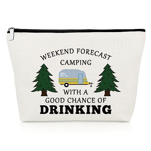Camper Gifts for Women Camping Lovers Gift Makeup Bag Camping Trip Gifts for Best Friends Camping Themed Gifts Birthday Christmas Graduation Gift for Sister Camper Outdoor Gifts Travel Cosmetic Pouch