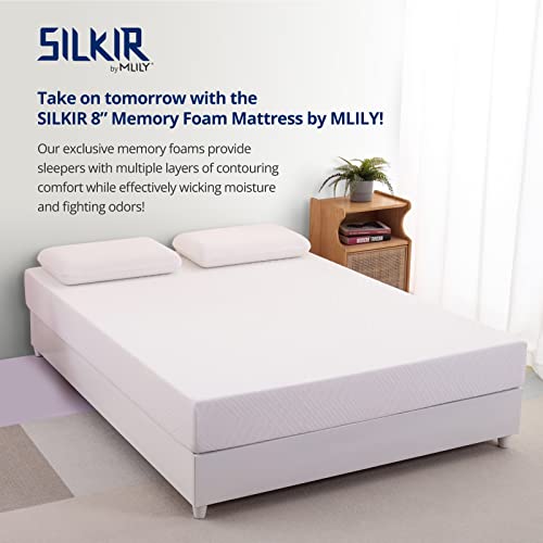 Silkir 8" Memory Foam Mattress | Green Tea & Cooling Gel Infused For Cool Sleep | 10 Year Warranty | Certipur-Us Certified | Bed In Box | Made 100% In Usa | Medium Firm | Twin Size,Slkr8-T #TOP1