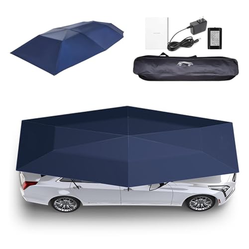 SOTIKARERY Carpa para Coche Totalmente AutomáTica Y Desmontable,Toldos De Techo Plegables con Remoto, para Aparcamiento Y Camping,Fácil de Instalar 4.8mSilver