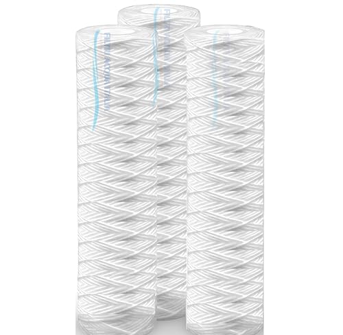 Filterkartusche mit gewickeltem Draht 25,4 cm (10 Zoll) Micron 5 Polypropylen Sedimente Set 3 Stück