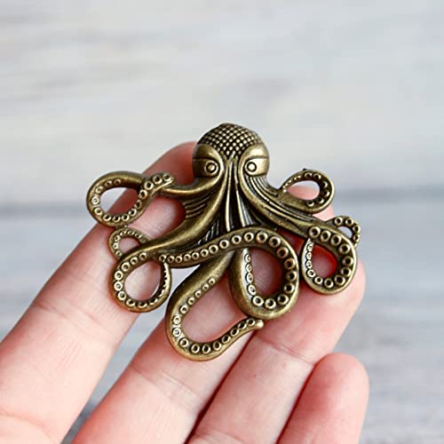 Powerful 4 Pcs Octopuc Drawer Knobs, Vintage Cabinet Knobs Drawer Handles with 8 Pcs Screw, for Dresser Cabinet, Wardrobe - Image 3