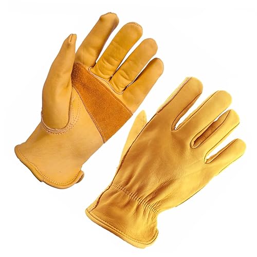 Guantes de cuero de vaca de material completo LIFKOME antideslizantes para el trabajo