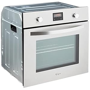 Empava Single Liquid Propane Gas Wall Oven 24 in. 2.3 cu. Ft. Bake Broil Rotisserie Functions with Mechanical Controls and Digital Timer and Convection Fan in Stainless Steel, Silver