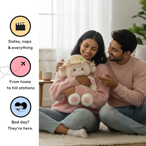Image of Flufies Plush Soft Toys for New Born Baby and Baby Boy - Soft and Easy Wash Plush - Huggable Plush Toys for Girls and Boys - Soft Toy for Home Decor (25 CM Bouquet Sheep)