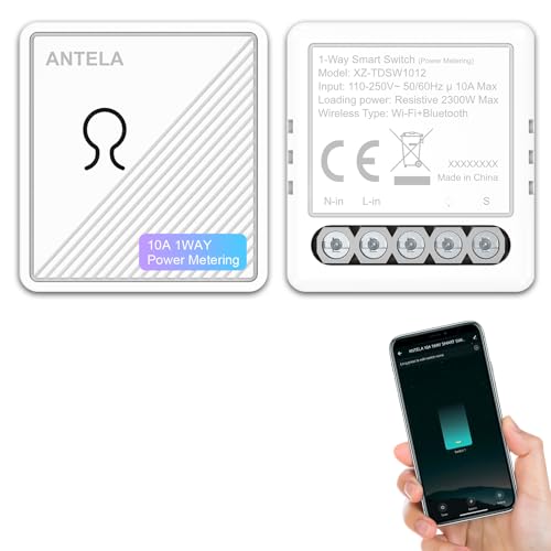 ANTELA Wireless WiFi Relay Switches, 1 Channel 10A APP Control, V...