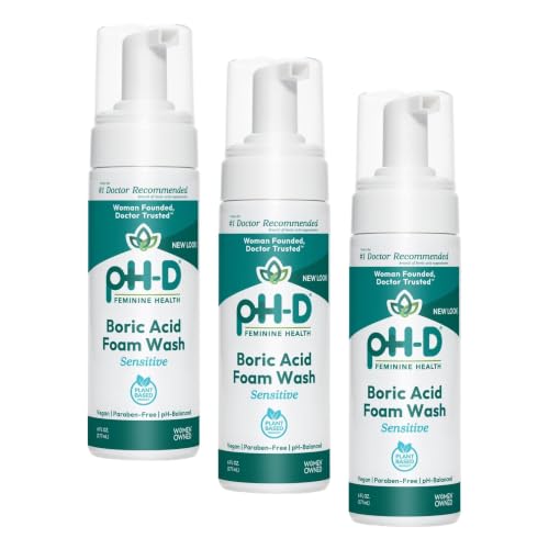 Image of pH-D Feminine Health - Boric Acid Foam Wash - pH-Balanced, Paraben-Free, and Plant-based (Sensitive, 6 Fl Oz (Pack of 3))
